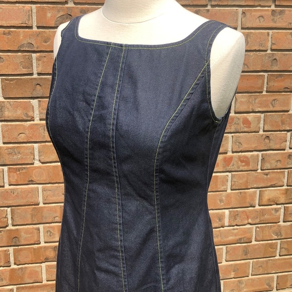 Citrine Navy Blue Dress With Flounce Hem Size 4 - Picture 2 of 7